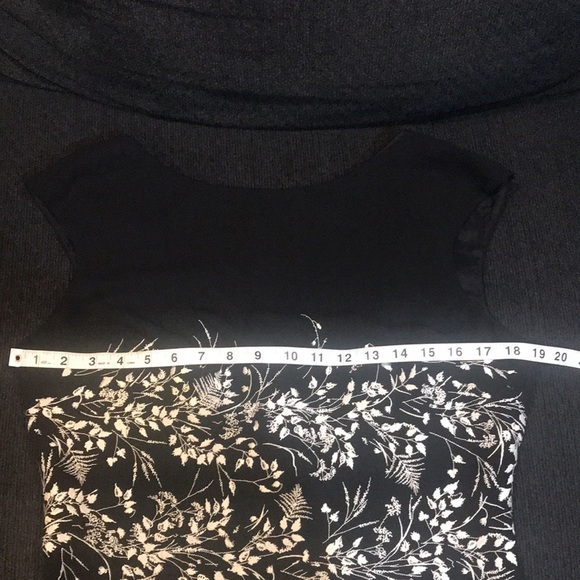 Maggy London Black Sheath Ankle Length Dress w/White Floral Embroidery-Size 10 - Picture 8 of 11